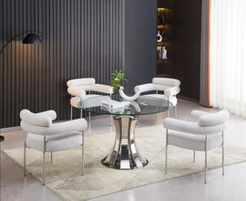 Chaise Avec Accoudoir Bulle Pied Chrome