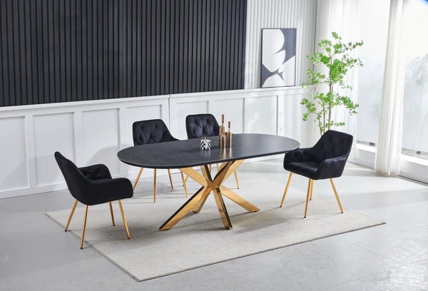 Table a Manger Ceramique Ophelia 1m50 Pied Dore