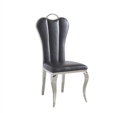 Chaise Alice Simili Cuir Pied Argent
