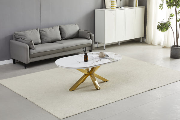 Table Basse Ceramique Ophelia Pied Dore