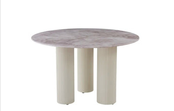 Table Repas Anais Pieds Beige Plateau Ceramique 120 CM