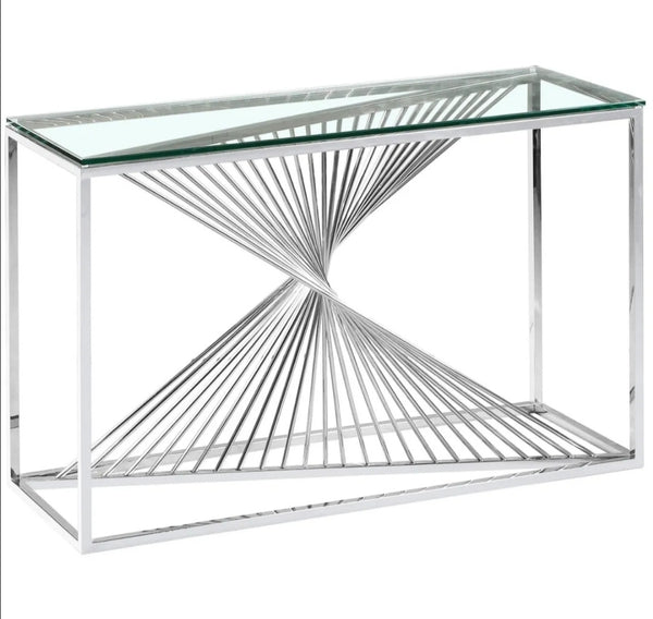 Console Brittany Chrome Transparent 120x40x78 CM