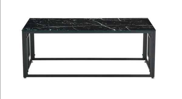 Table Basse Sophie Metal Noir Marbre Noir