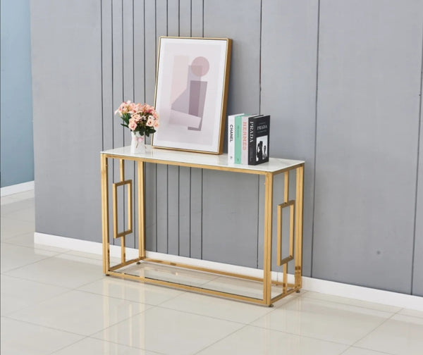 Console Sophie Gold Marbre Blanc 120x40x78 CM