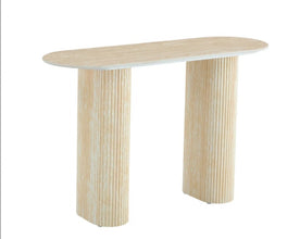 Console Roxy Plateau Ceramique Pied Travertin