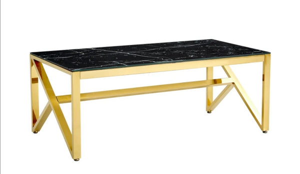 Table Basse Majestique Gold Verre 120x60x45 CM