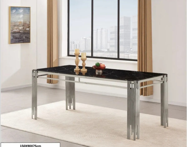 Table a Manger Flute Chrome 150x90x75 CM