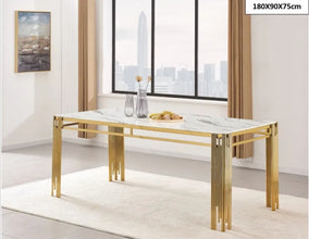 Table a Manger Flute Gold 180x90x75 CM