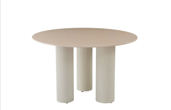 Table Repas Anais Pieds Beige Plateau Ceramique 120 CM