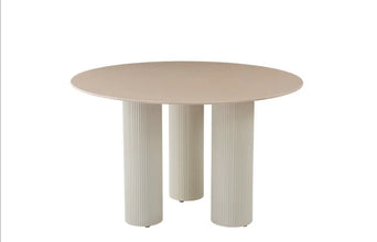 Table Repas Anais Pieds Beige Plateau Ceramique 120 CM