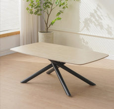 Table basse Nysa Pied Metal Noir Ceramique 120x70x45 CM