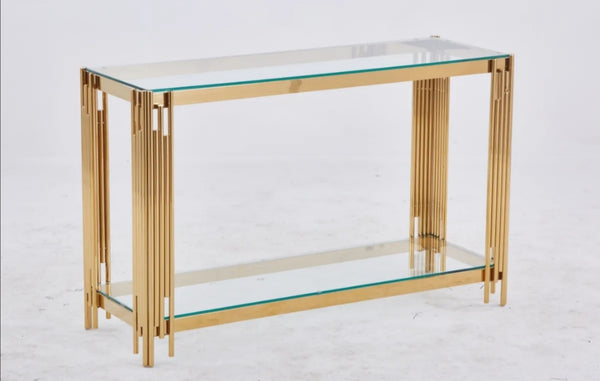 Console Flute Gold Transparent 120x40x78 CM