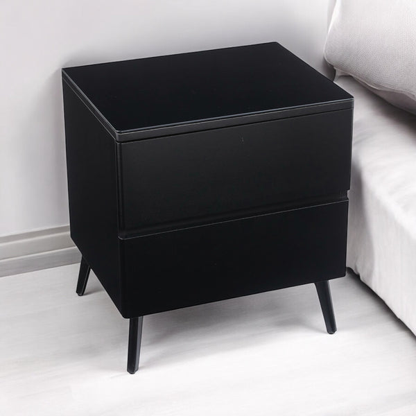 Chevet Lydia Bois Mat Pied Noir