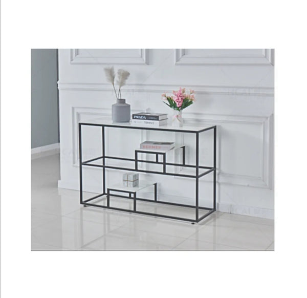 Console Romy Metal Marbre Blanc 120x40x80 CM