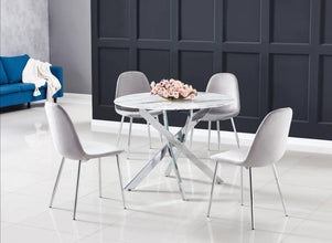 Table Repas Jessica Pied Chrome 100x75 CM