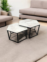 Table Basse Gigogne Duo Hexagone Pied Noir