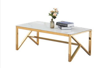 Table Basse Majestique Gold Verre 120x60x45 CM