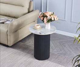 Gueridon Valmy Plateau Ceramique Pied Noir