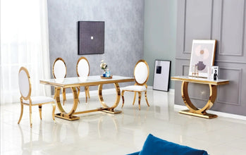 Table Repas Omega Pied Gold 180x90 CM