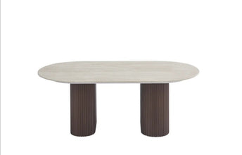 Table Basse Roxy Pied Noyer Ceramique 120x60x45 CM