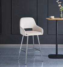 Tabouret de Bar Athena Pied Argent Velours