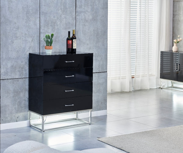 Commode Alya Laqué Pied Argent