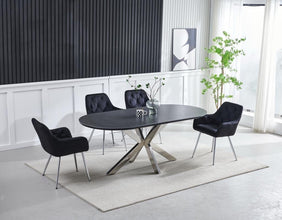 Table a Manger Ceramique Ophelia 2m Pied Argent