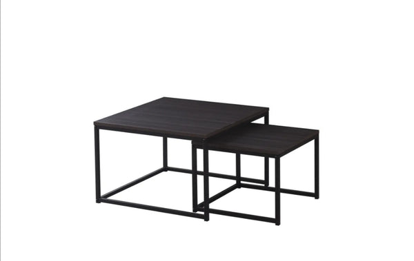 Table basse Belgrade Pied Metal Noir 70x70x46 / 50x50x40 CM