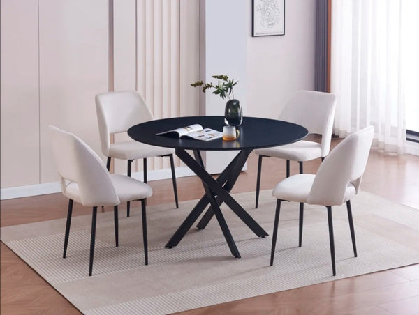 Table Repas Jessica Pied Metal Noir 100 CM