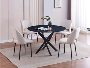 Table Repas Jessica Pied Metal Noir 100 CM