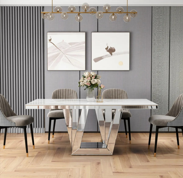 Table Elegance Marbre Blanc 180x190x75 CM