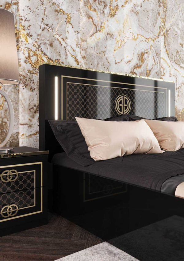 Chambre à coucher GUGI Soft noir – Élégance et confort moderne