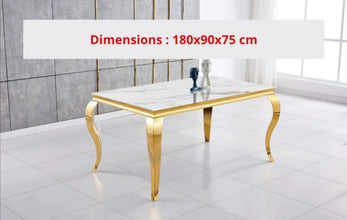 Table Repas Baroque Pied Gold 180x90x75 CM