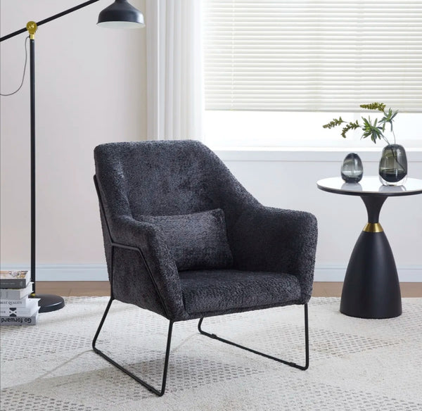 Fauteuil Baska Metal Noir Laine