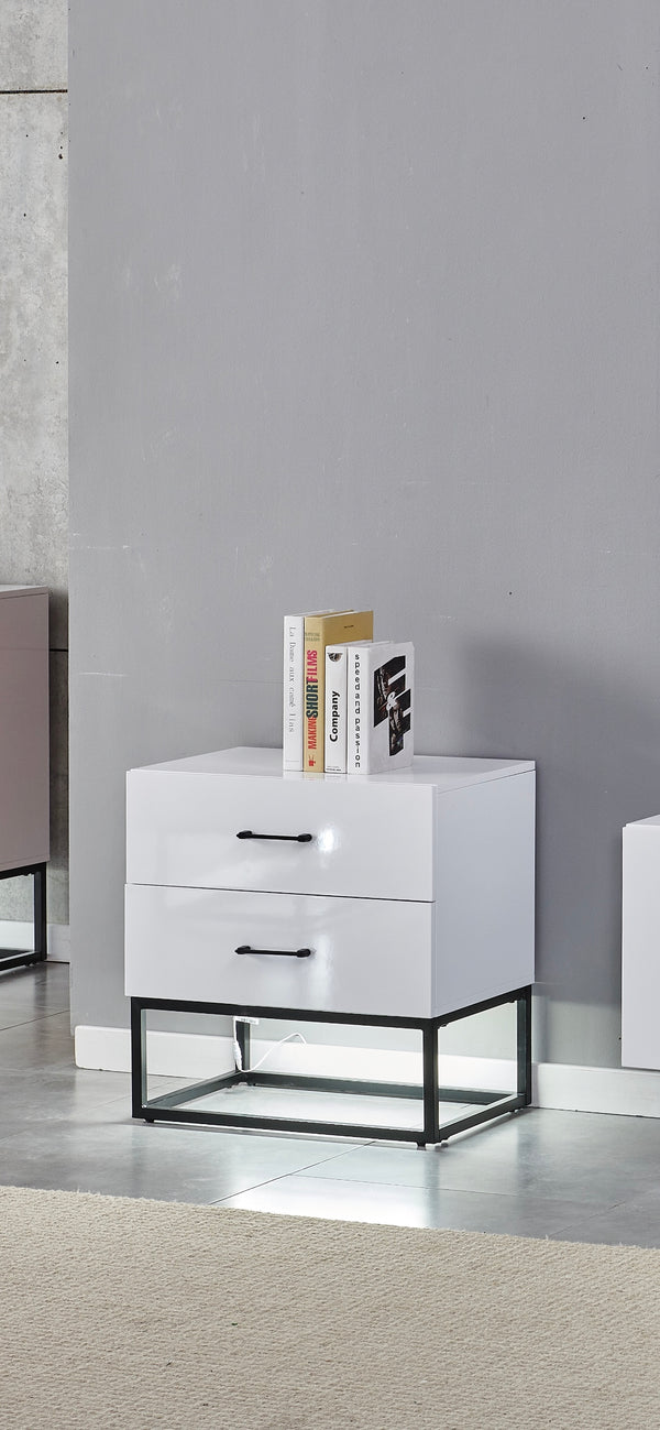 Chevet Alya Bois Laque Pied Noir