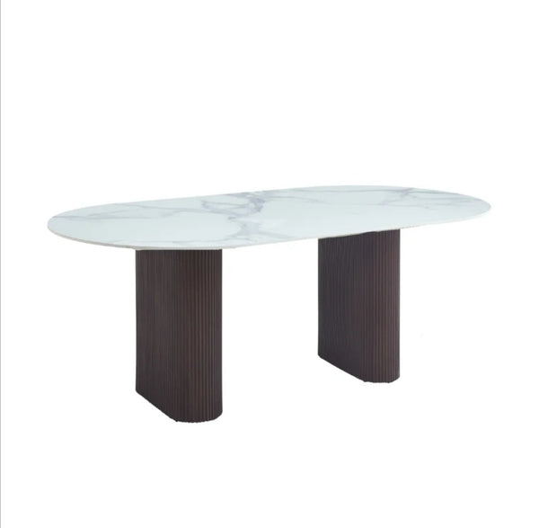 Table a Manger Roxy Pied Metal Ceramique 180x90 CM