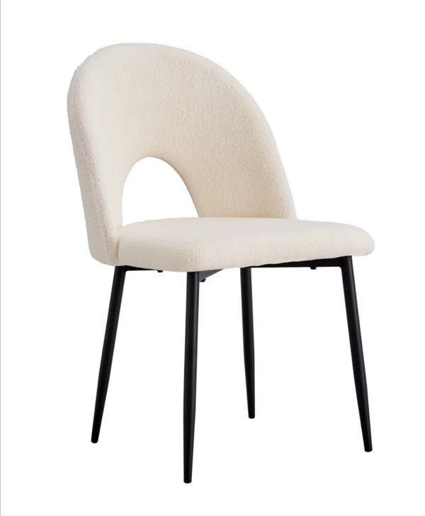 Chaise Teddy Pied Metal Noir