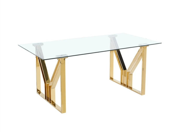Table Repas Igrec Gold Transparent 180x90x75 CM