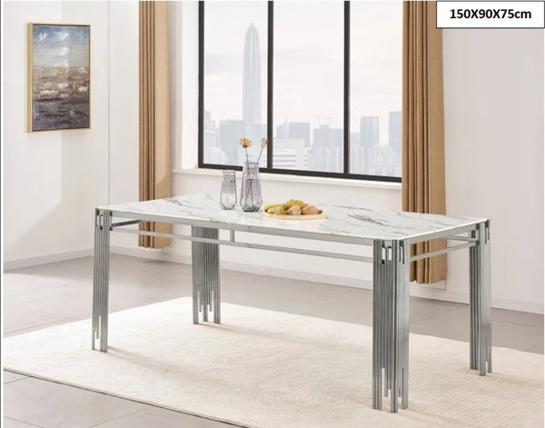 Table a Manger Flute Chrome 150x90x75 CM