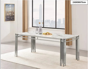 Table a Manger Flute Chrome 150x90x75 CM
