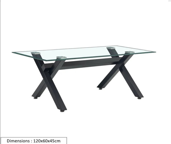 Table Basse Ixe Metal Transparent 120x60x45 CM