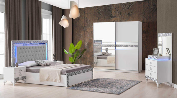 Chambre à coucher Alliance argent – Élégance moderne et raffinement