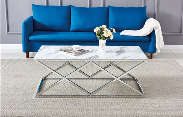 Table Basse Triangle Chrome 120x60 CM