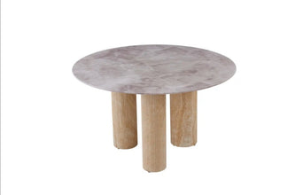 Table Repas Anais Pieds Metal Travertin Plateau Ceramique 120 CM