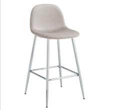 Tabouret de Bar Scandinave Pied Argent Velours