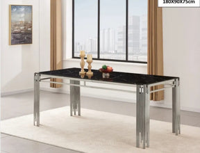 Table a Manger Flute Chrome 180x90x75 CM