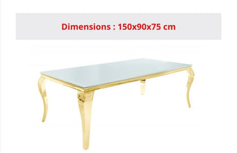 Table Repas Baroque Pied Gold 150x90x75 CM