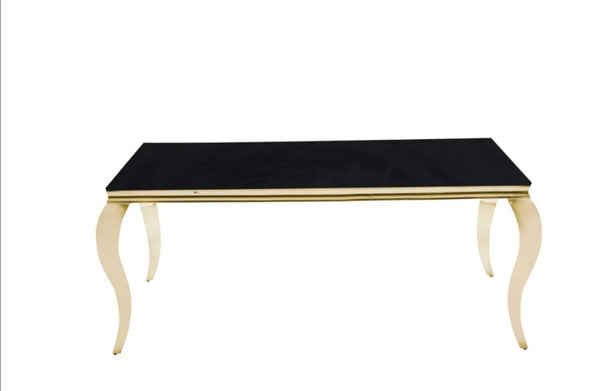 Table Repas Baroque Pied Gold Noir 150x90x75 CM