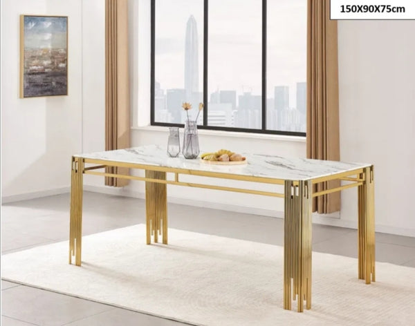 Table a Manger Flute Gold 150x90x75 CM