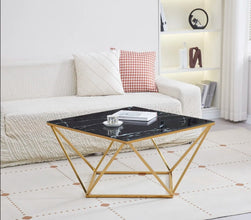 Table basse Alina Pied Gold Verre 80x80x45 CM